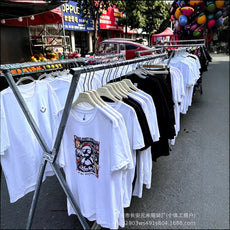 1688服装批发夏季外贸男装短袖宽松休闲男式T恤跑江湖摆摊货源