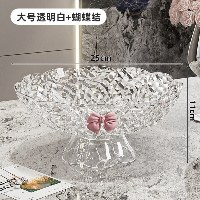 轻奢高档水果盘沥水篮客厅家用茶几高颜值蝴蝶结干果盘糖果摆放盘