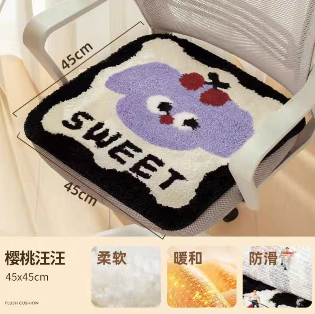 家用会客厅沙发坐垫卡通冬季耐脏隔凉TPR可水洗防滑底植绒椅子垫