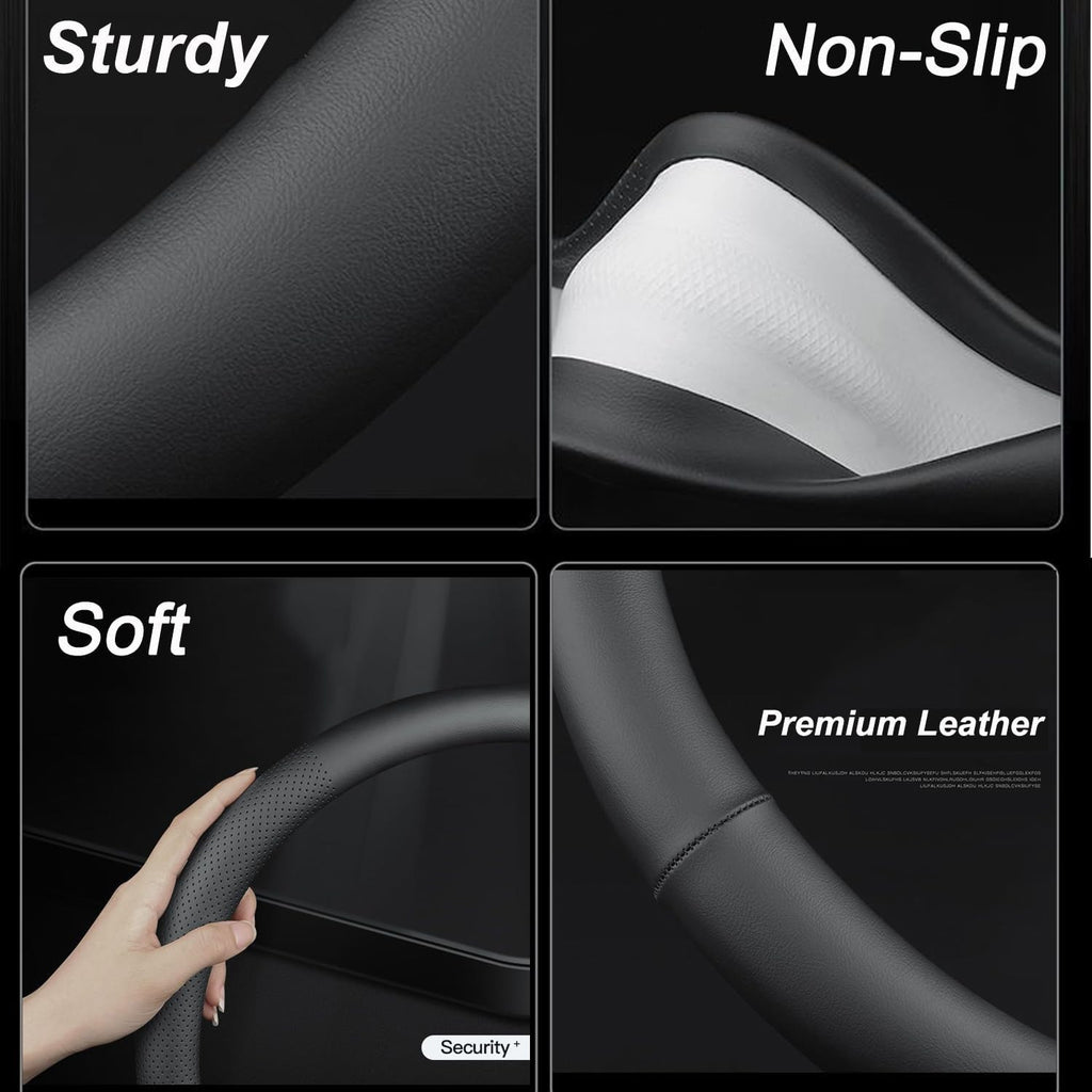 适用于特斯拉model3 modelY纳帕皮方向盘套 超薄四季皮质汽车把套