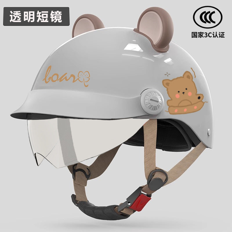 新国标电动车头盔男女士夏季款安全帽电瓶摩托车遮阳防晒轻便半盔