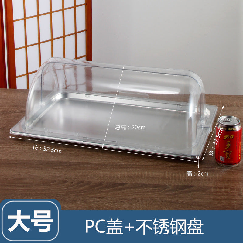 不锈钢份数盆加厚长方形盆带盖份数盘餐盆奶茶店小料果酱盒子批发