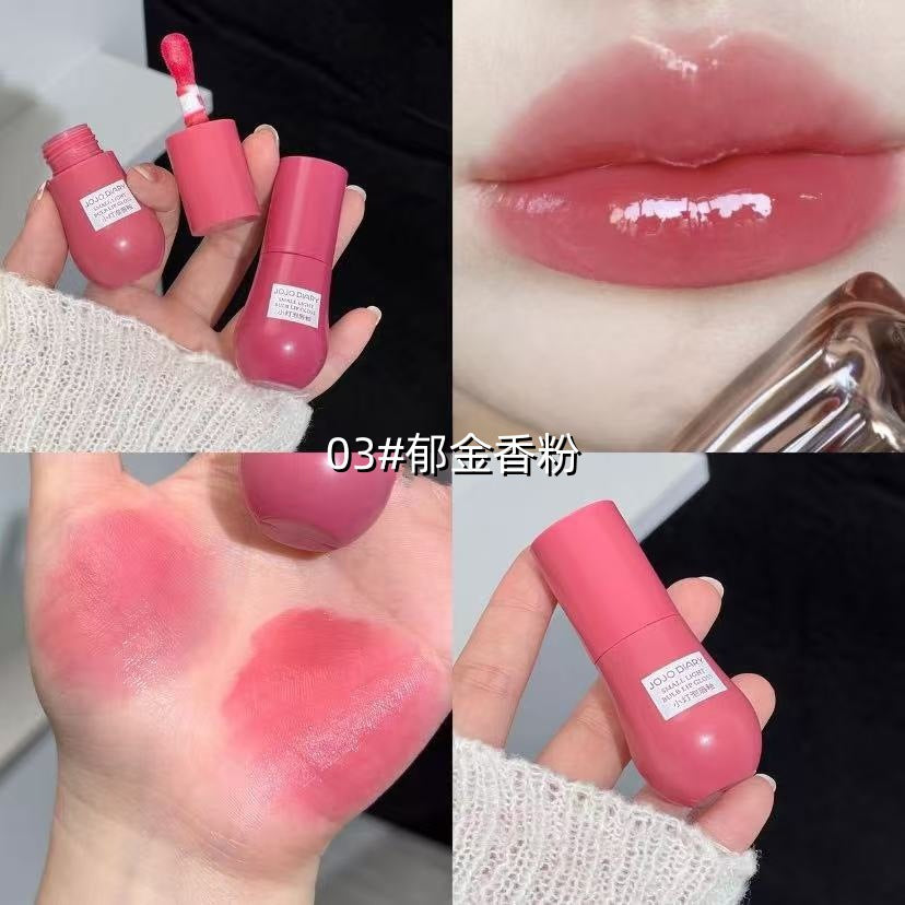 JOJO DIARY小灯泡唇蜜低饱和水润嘟嘟唇韩系嫩妹不沾杯唇釉大容量