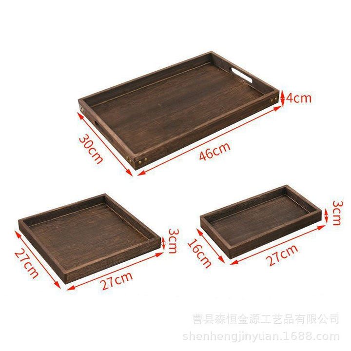中式多格茶盘实木围炉煮茶茶点零食七件套托盘新款实木创意炭烧盘