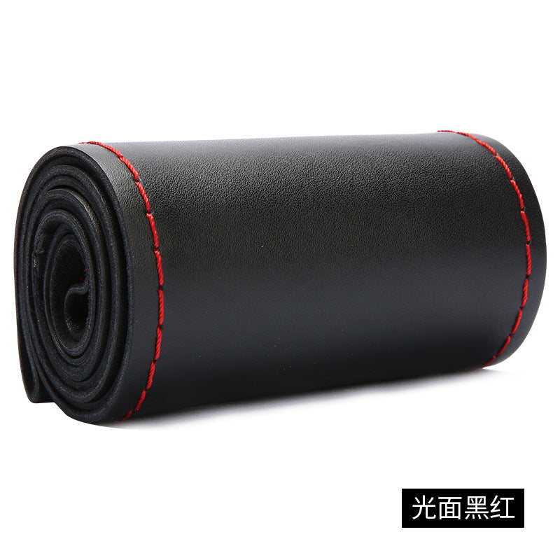 真牛皮汽车方向盘套厂家批发 四季通用手缝把套新款皮套