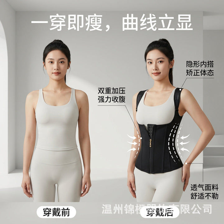 跨境热销升级版束腰带吊带束腰全身塑形连体衣收腹提臀美背塑形美