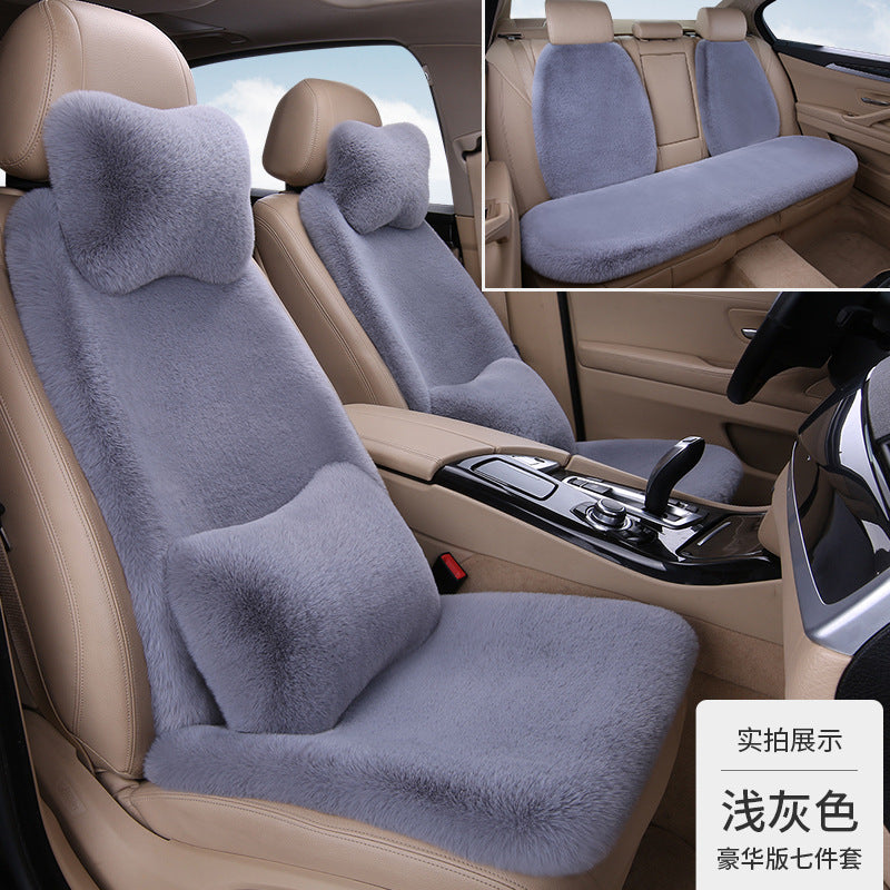 Thickened Winter __NS 99__h Car Seat Cushion – 3-Piece Backrest Short Fur Single Seat Cover