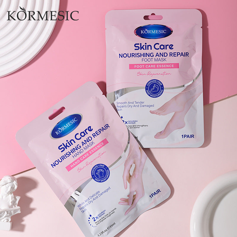 KORMESIC全英文润养脚膜手膜hand mask手足护理跨境外贸厂家批发