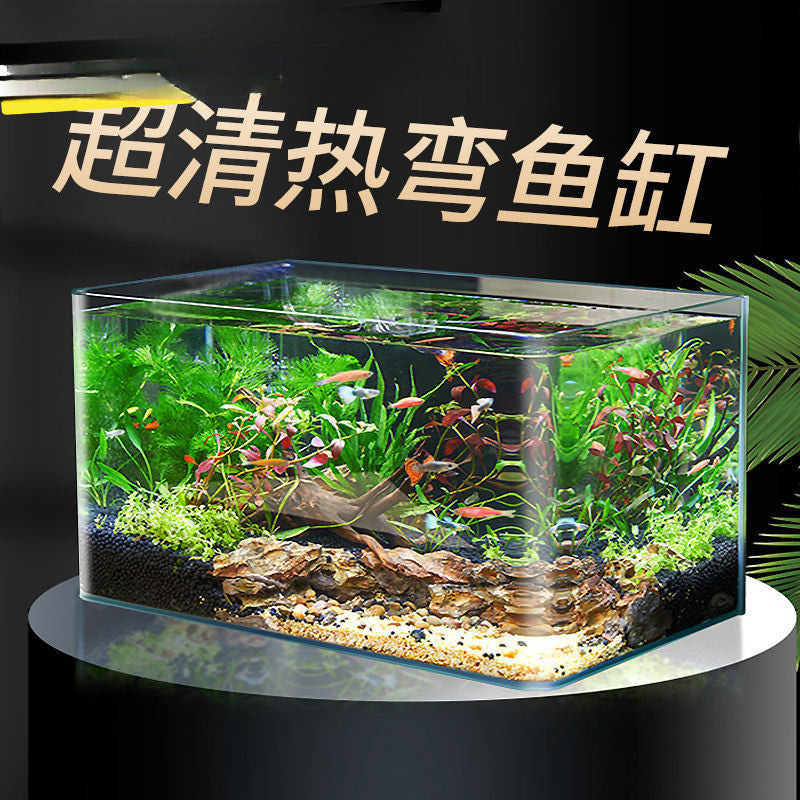 高透鱼缸金晶白工厂直销客厅办公室酒店大堂观赏大鱼缸代发