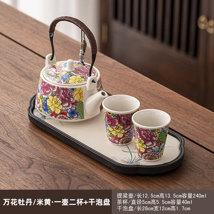一壶二杯茶具套装家用宿舍酒店餐馆陶瓷功夫茶具泡茶壶茶杯会客