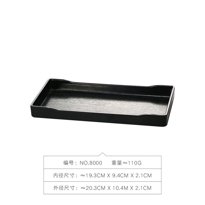 密胺托盘仿木纹餐饮餐具商用塑料端茶盘长方形食品级餐具套装特大
