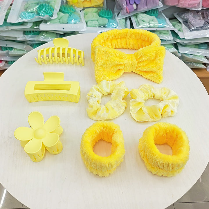 洗脸发带发夹大肠圈八件套装 蝴蝶结头带头饰束发带礼品礼盒欧美