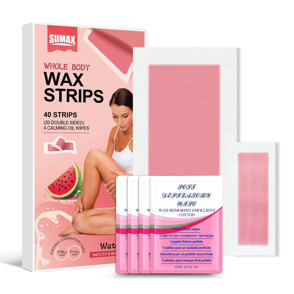 SUMAX 跨境出口英文包装amazontemu西瓜脱毛蜡纸组合16片大24片小