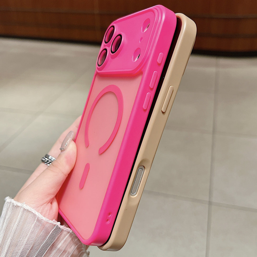 For iPhone17 promax Mag Safe iPhone 16 pm Full Coverage Shockproof Frosted Phone Case