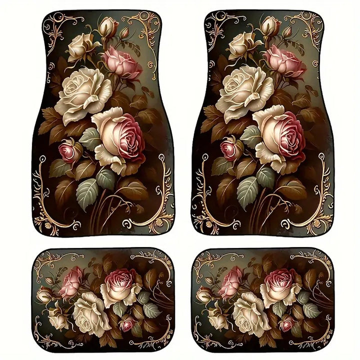 Vintage Car Foot Mat Carpet 4 Piece Set Stain Resistant Floor Mat TEMUFoot Mat Wholesale