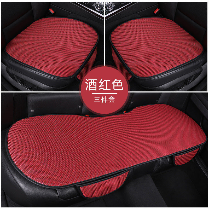 Summer Ice Silk Car Seat Cushion – 3-Piece Breathable Anti-Slip Set