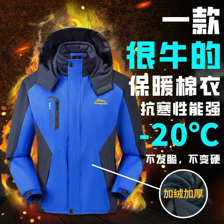 Winter Cotton Men's Jacket Thick Hat