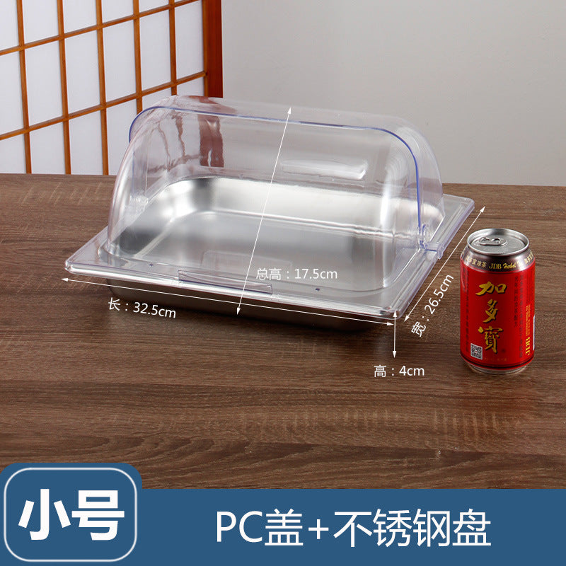 不锈钢份数盆加厚长方形盆带盖份数盘餐盆奶茶店小料果酱盒子批发