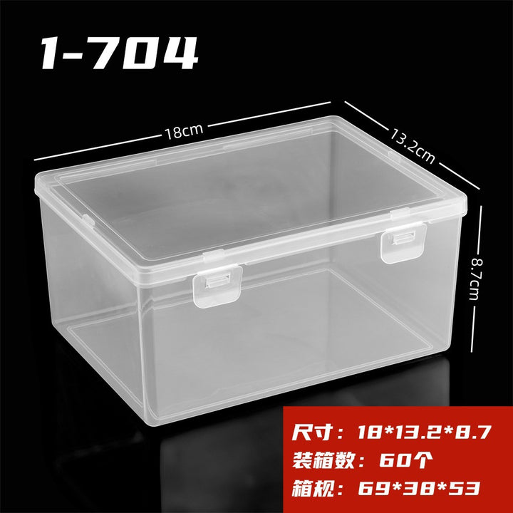 小型透明收纳盒塑料带盖翻盖杂物卡片印章整理储物方形有盖小盒子