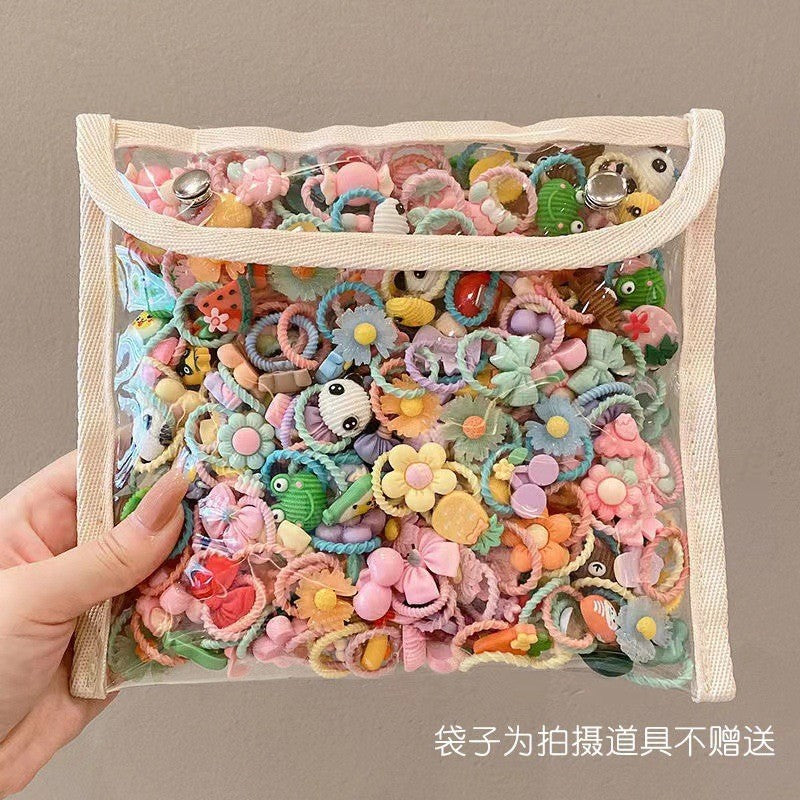 儿童戒指圈发绳高弹力不伤发头发皮筋宝宝发饰发圈碎发发量少