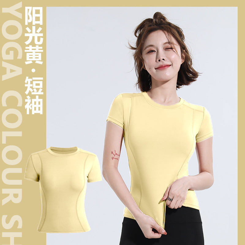 Spring Summer Slim Fit Sports Short Sleeve T Shirt Top Women Fitness Short Sleeve Moisture Wicking