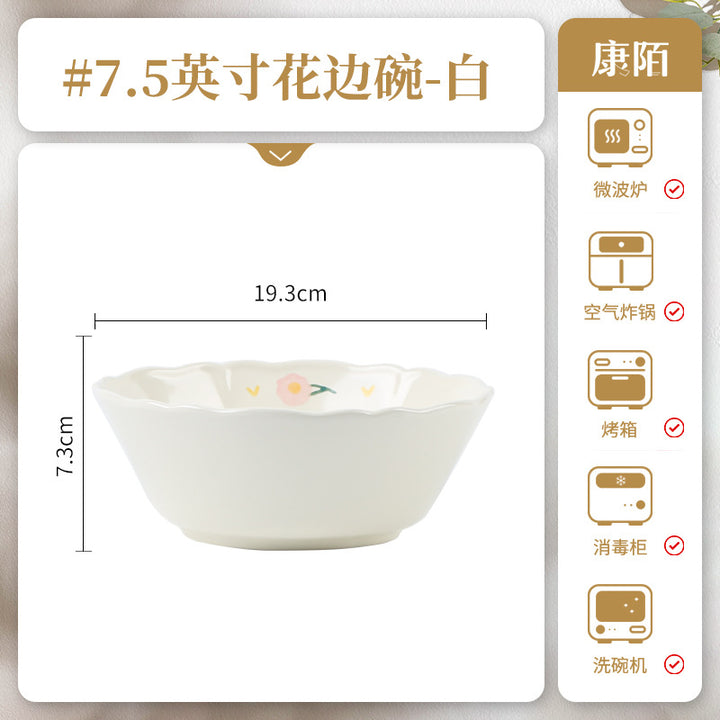 Bowl & Plate Full Set Factory Direct Underglazeins High Temperature Bowl Chopsticks Set Set Porcelain