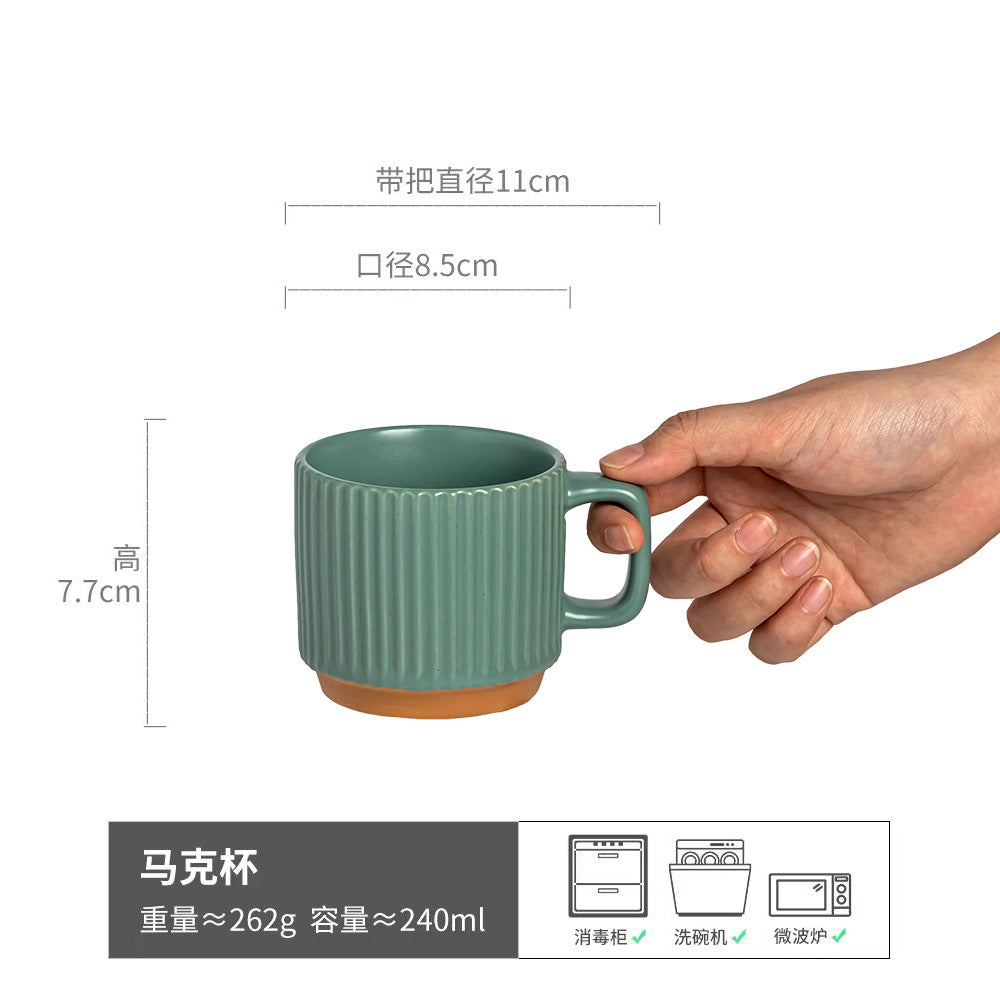 复古陶瓷杯挂耳咖啡杯牛奶杯茶杯杯子水杯情侣早餐杯马克杯