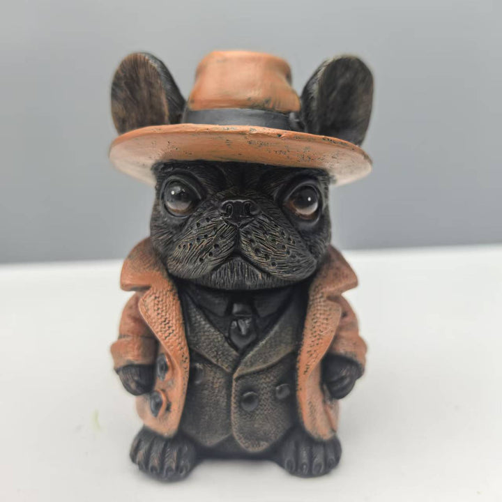 跨境新款斗牛犬绅士雕像树脂工艺品摆件家居装饰品桌面小摆件礼物