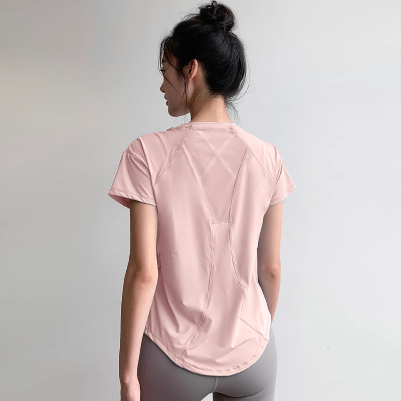 Summer Thin Slimming Sports Women Fitness Short Sleeve