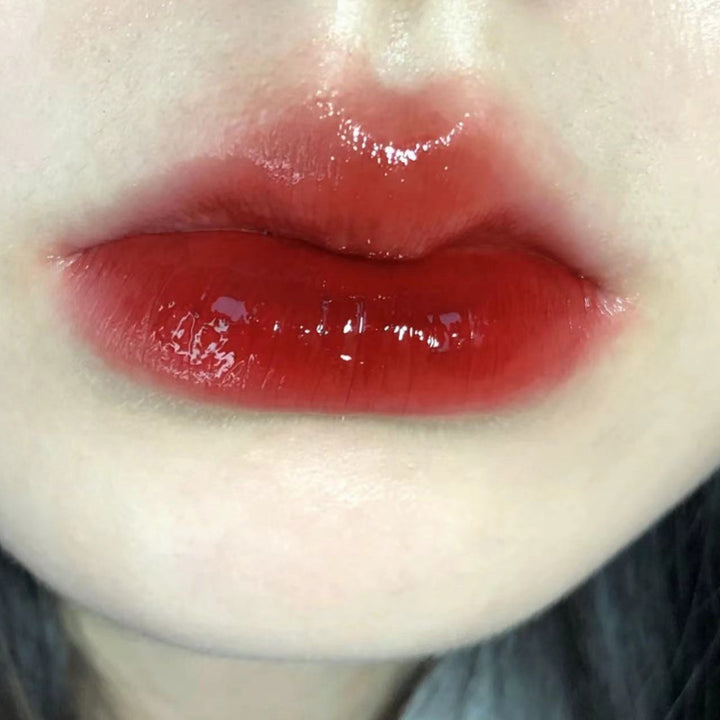 HERORANGE~冰川岩镜面唇釉持久滋润不沾杯素颜显白水光感玻璃唇彩