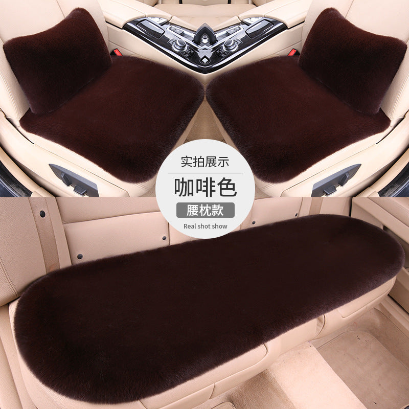Thickened Winter __NS 99__h Car Seat Cushion – 3-Piece Backrest Short Fur Single Seat Cover