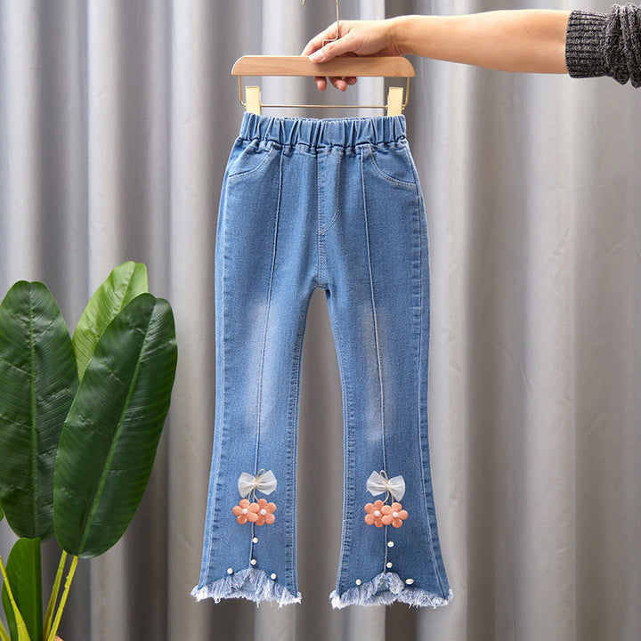 Kids Wholesale Women Kids Jeans Spring New Large Children Slim Fit Baby Casual Women