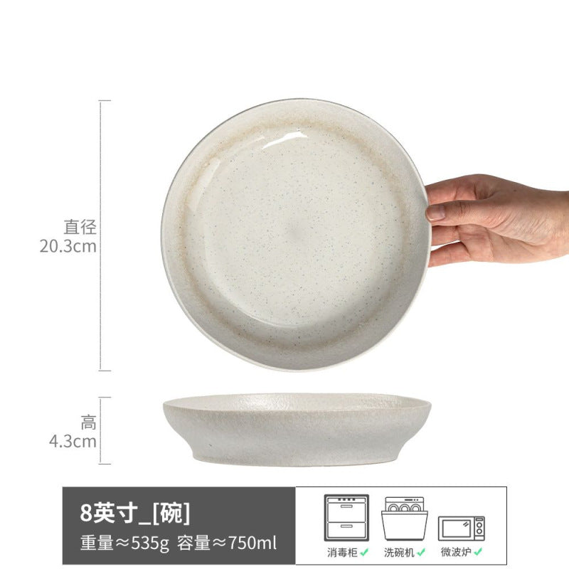 碗合集复古纯色陶瓷汤碗面碗圆形水果沙拉碗家用餐具批发复古菜碗