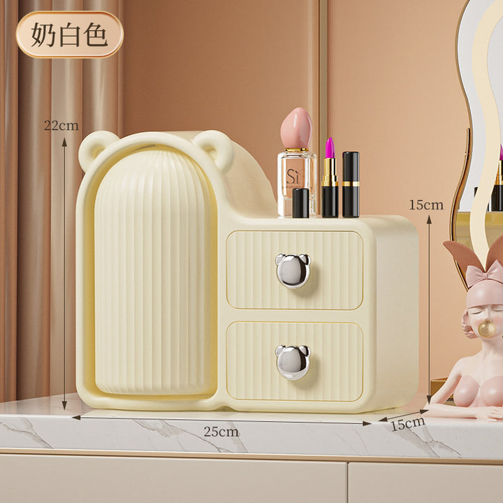 旋转桌面化妆品收纳盒高级感防尘壁挂收纳盒抽屉式梳妆台梳妆盒