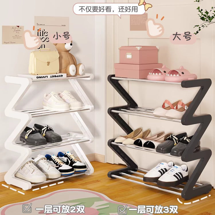 Z-Shape Shoe Rack – Stackable Multi-Layer Home Entryway Shoe Organizer