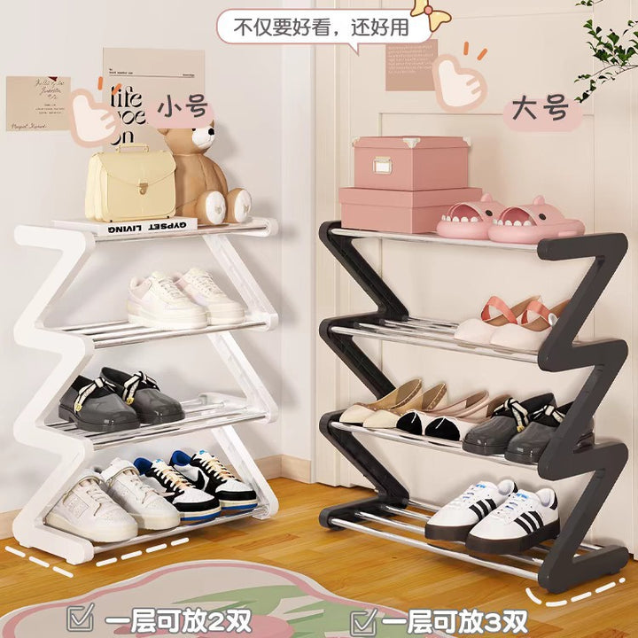 Z-Shape Shoe Rack – Stackable Multi-Layer Home Entryway Shoe Organizer