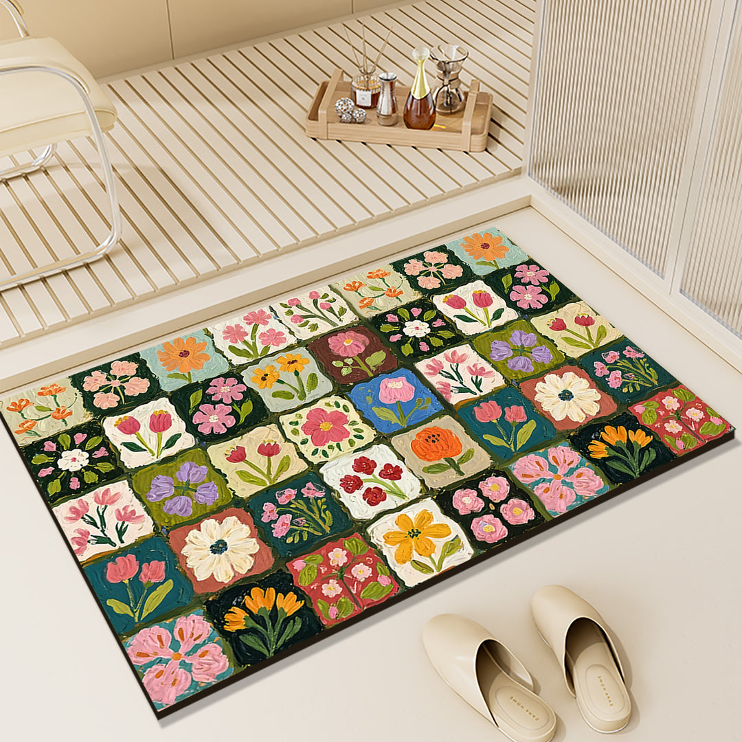 Oil Painting Floor Mat Home Entryway Entryway Stain Resistant Foot Mat Door Mat