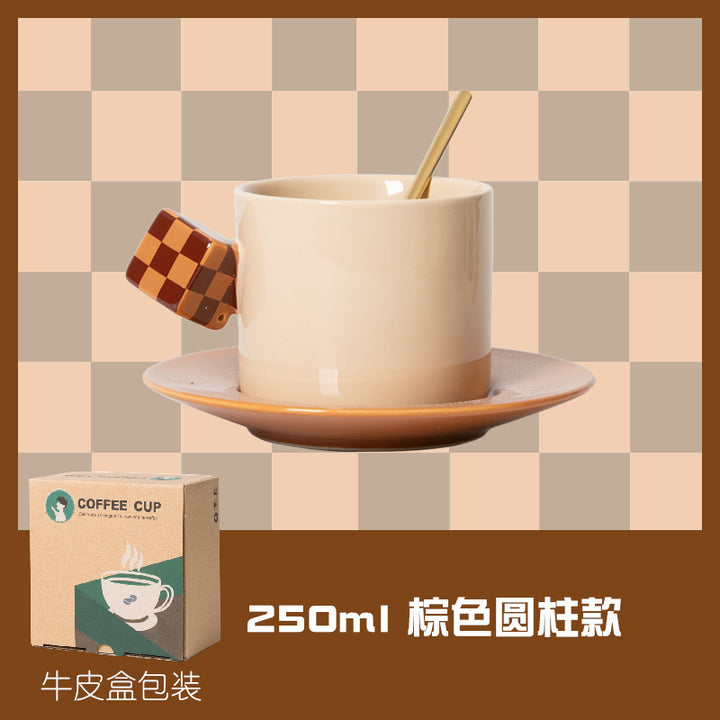 魔方陶瓷咖啡杯套装高端设计高级感高颜值杯碟马克杯子下午茶欧式