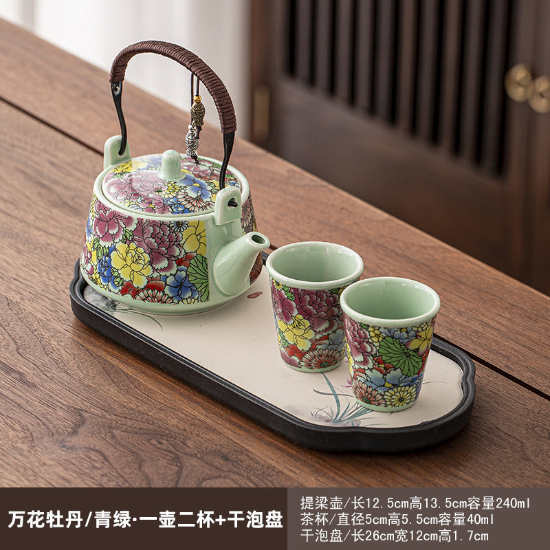 一壶二杯茶具套装家用宿舍酒店餐馆陶瓷功夫茶具泡茶壶茶杯会客
