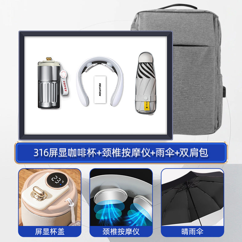 商务礼品套装咖啡杯颈椎仪礼盒活动创意礼品定制LOGO伴手礼送客户