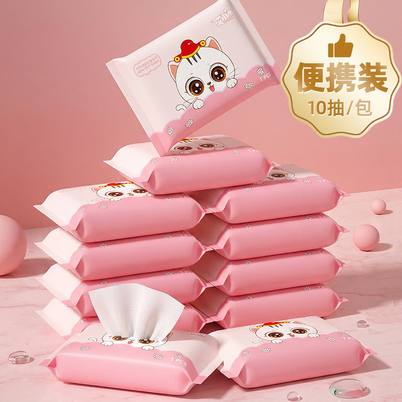 10片装湿纸巾湿巾婴儿十片抽无纺布湿巾纸母婴网店小礼品低价货源