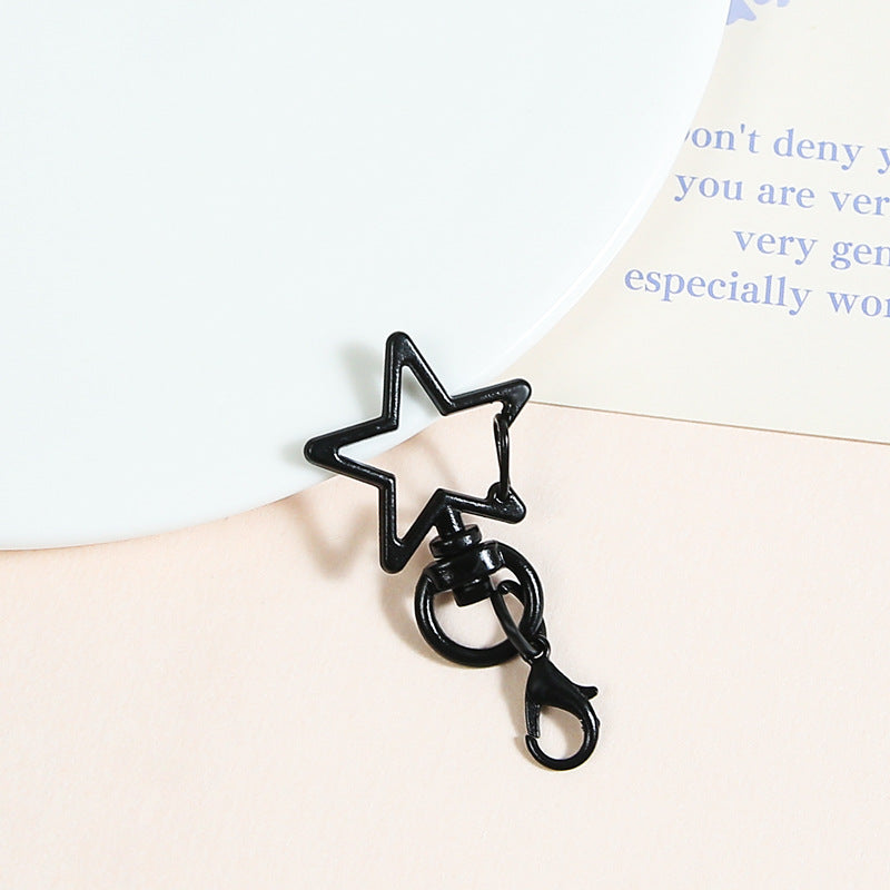 马卡龙色系五角星带小龙虾扣diy金属饰品配件材料批发公仔包挂扣