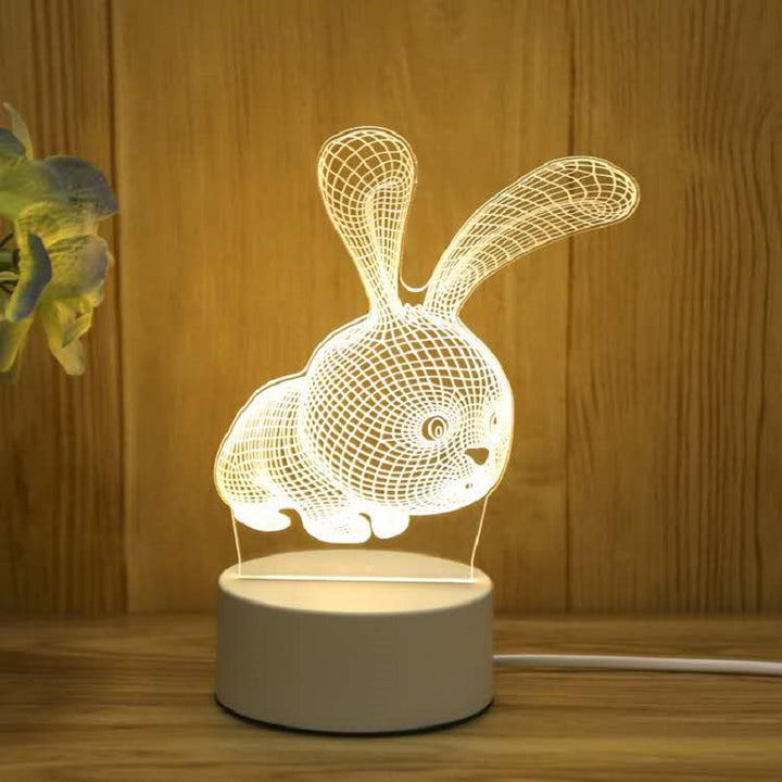 批发3D小夜灯 USB儿童卡通圣诞礼物小夜灯手写亚克力七彩遥控台灯