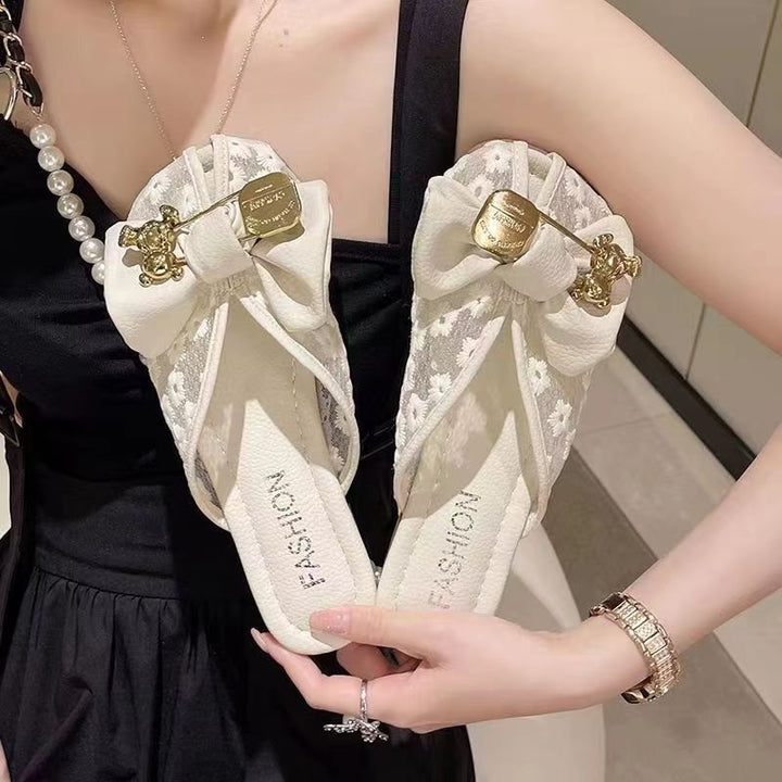 玛丽珍女鞋春夏新款包头凉拖软皮半拖凉鞋平底单鞋防滑软底一脚蹬