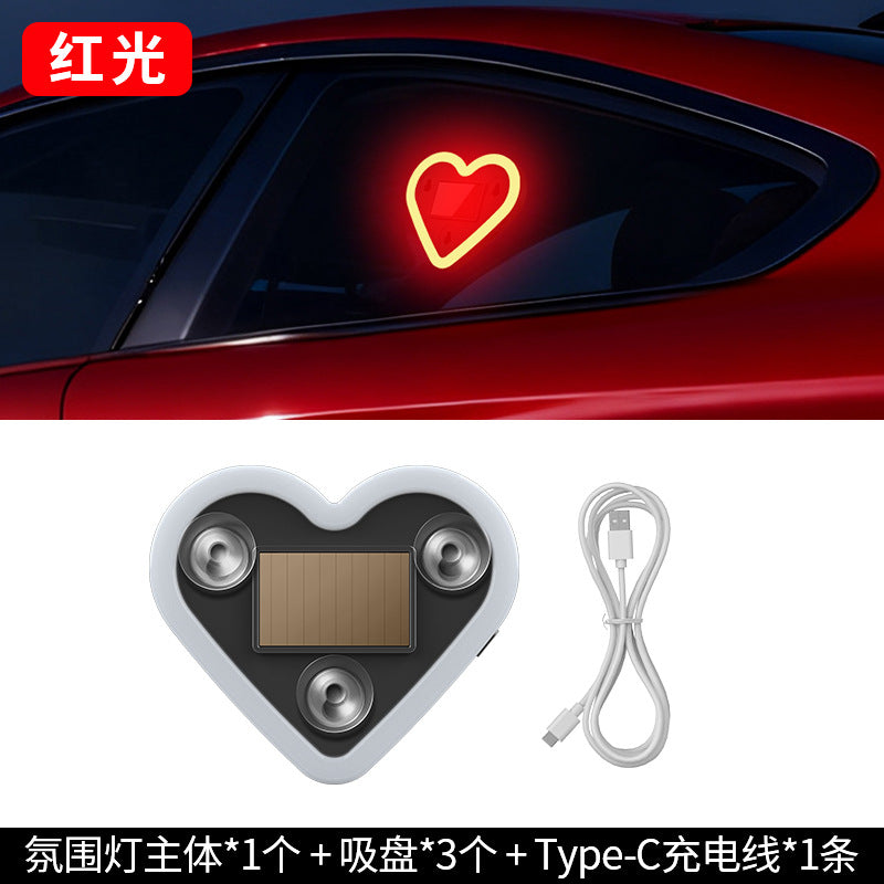 Car Solar Triangle Window Heart Shape Atmosphere __NS 73__ Neon Light – Interior Decoration