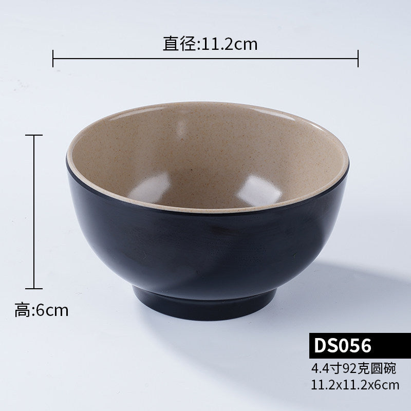 A5密胺小碗双色食堂餐具商用饭店餐饮米饭碗塑料小汤碗火锅蘸料碗