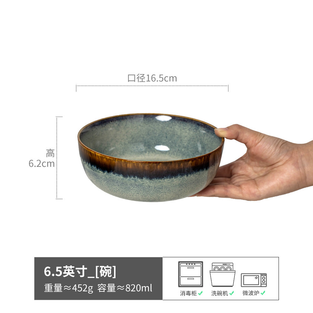 复古面碗日式陶瓷碗沙拉碗家用菜碗泡面碗餐具轻奢高颜值汤碗饭碗