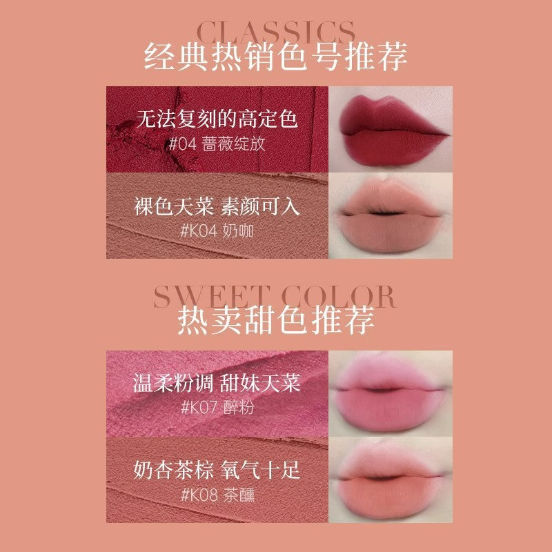 CARMELA卡梅拉文艺复兴口红显白柔雾哑光不沾杯持妆正红唇泥唇釉
