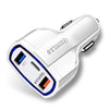 7A Triple USB QC3.0 Fast Car Charger - 3-Port Quick Charge Vehicle Charger