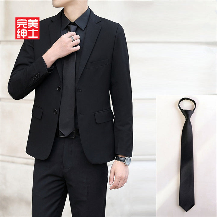 春秋季青年商务西服套装男士西装西裤三件套婚庆礼服新郎伴郎团体